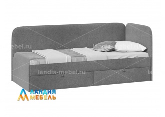 Молли Кровать с мягкой обивкой 900 тип 1 цвет: микровелюр Scandi Graphite 22