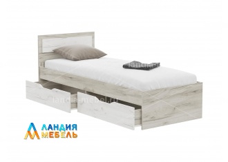 Кровать Гармония КР 608 0,9*2,0 цвет: дуб крафт серый/белый