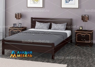 Кровать Вероника-1 спальное место 1400*2000 цвет: орех темный с матрасом