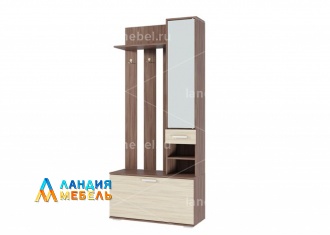 Прихожая Ника Вешалка с зеркалом цвет: ясень шимо