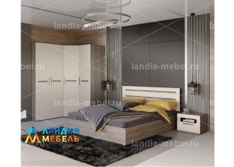 Спальный гарнитур Фьюжн Кровать с подъемным механизмом цвет: бежевый/дуб сонома трюфель