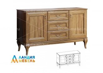 МК 62 Изделие №391 комод 2 дв., 3 ящ. цвет: орех