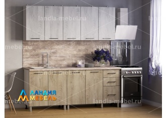 Кухонный гарнитур Палермо 2 м цвет: дуб остин серый/беж