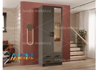 Шкаф Дуэт с зеркалом цвет: графит