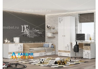 Спальный гарнитур Оксфорд Шкаф для одежды цвет: ривьера/белый