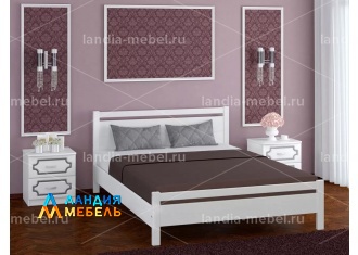 Кровать Вероника-1 спальное место 1400*2000 цвет: античный белый с ламелями