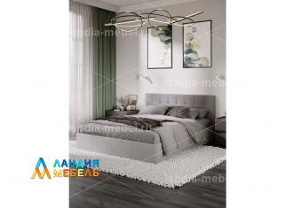 Эмма Кровать с мягкой обивкой 1600 цвет:велюр серый