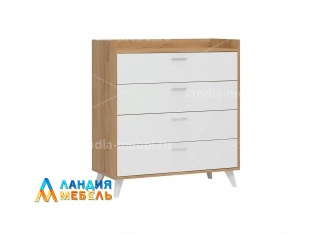 ИРИС Комод КМ-01 цвет: белый/дуб крафт золото