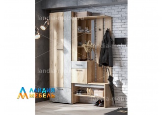 Прихожая МРП 1/Фаворит 1 цвет: дуб крафт золотой/цемент светлый