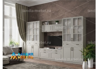 Гостиная Апполия Шкаф навесной цвет: кашемир/сантьяго софт