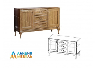 МК 62 Изделие №393 комод 2 дв., 4 ящ. цвет: орех