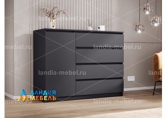Комод Вега 1Д-4Я цвет: графит