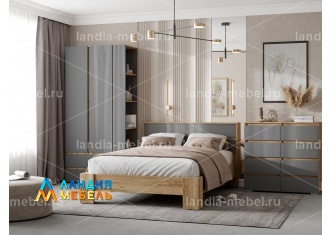 Кровать ХЕЛЕН КР03 1,6*2,0 цвет: серый графит/дуб крафт