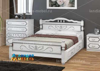 Кровать Карина 5 спальное место 1600*2000 цвет: белый античный с матрацем