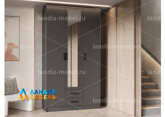 Шкаф ТРИО с зеркалом цвет: графит