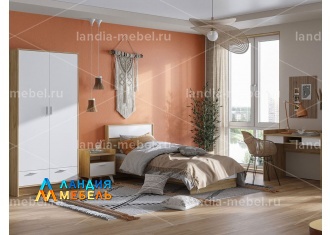 ИРИС Тумба прикроватная ТБ-01 цвет: белый/дуб крафт золото